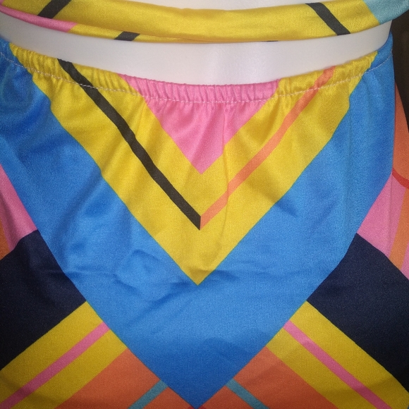 *SOLD OUT* 3 For $38 Bright Color Block Side Split Tube Top Maxi Dress - Picture 5 of 8